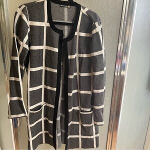 SweaterWorks windowpane cardigan